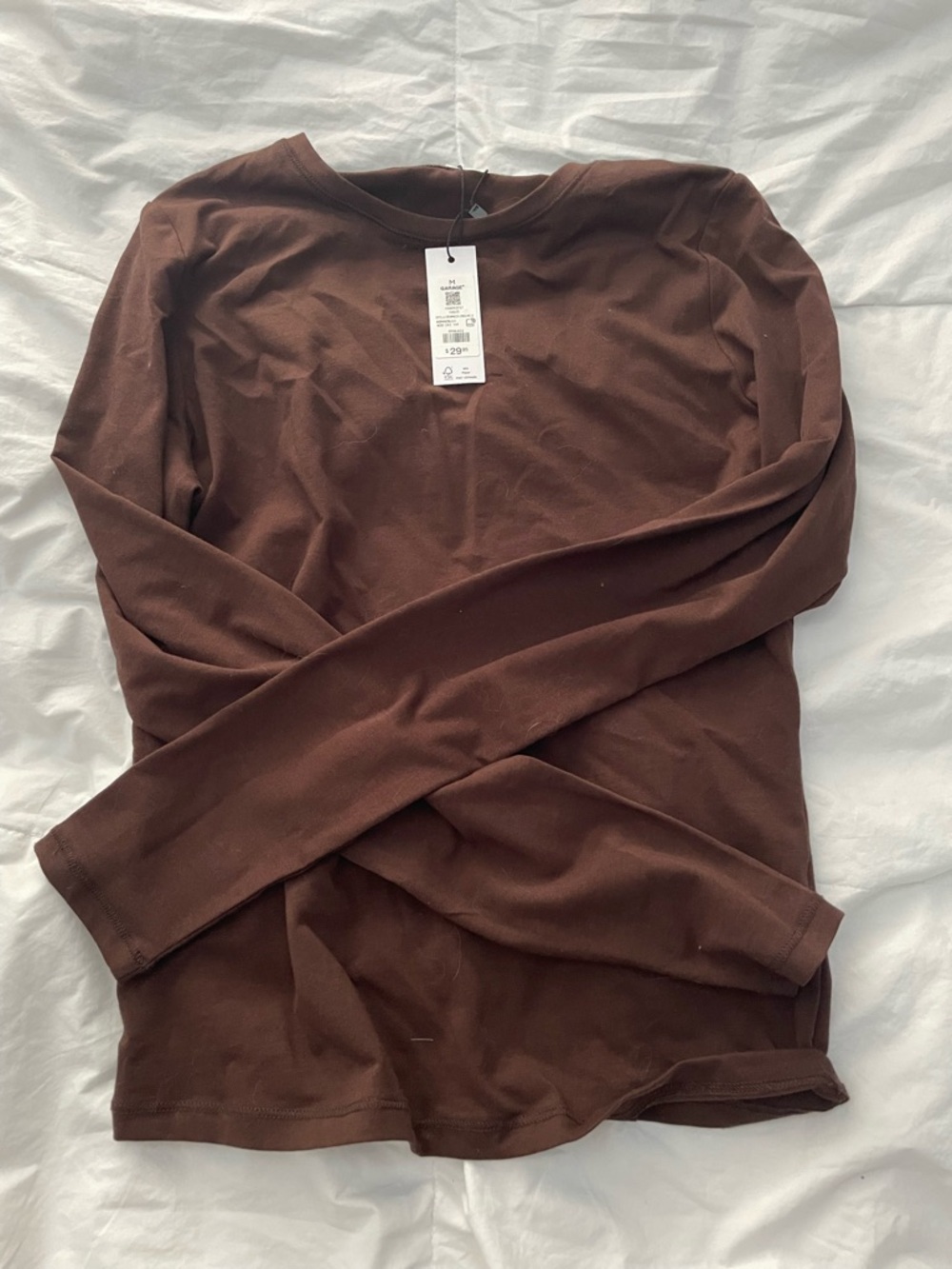 Garage Women's Brown Long-Sleeve Crew Tee